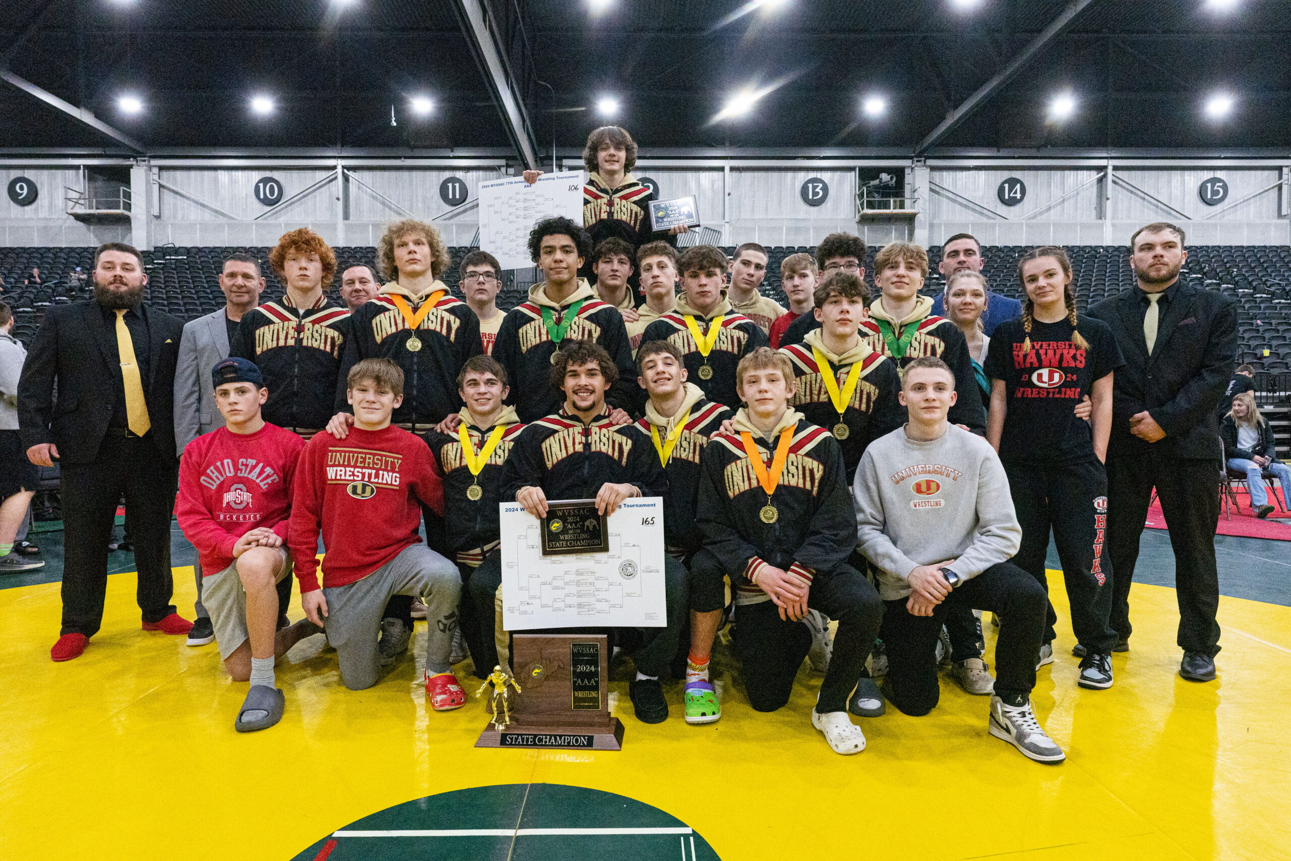 University wrestling wins first state title since 1956; Martin, Felix, Kehler crowned champions